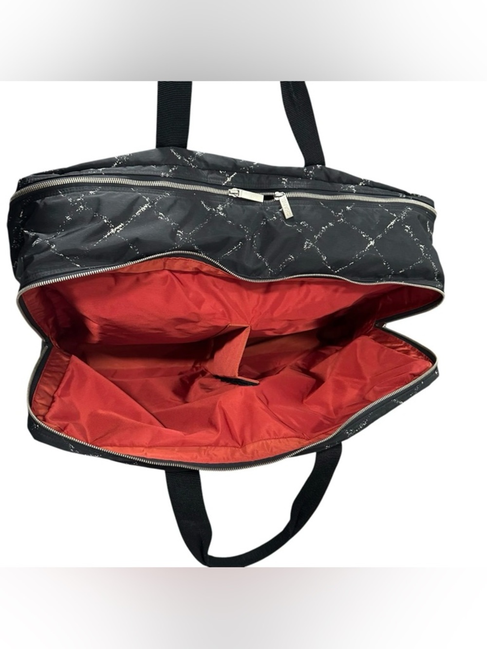 Chanel Travel Line Boston Bag Carry On Large Zippered Suitcase Bag - Picture 7 of 14